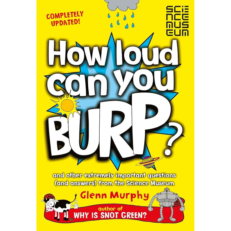 Set of four Glenn Murphy children's books including "Why is Snot Green?", "Stuff That Scares Your Pants Off," and "How Loud Can You Burp?"