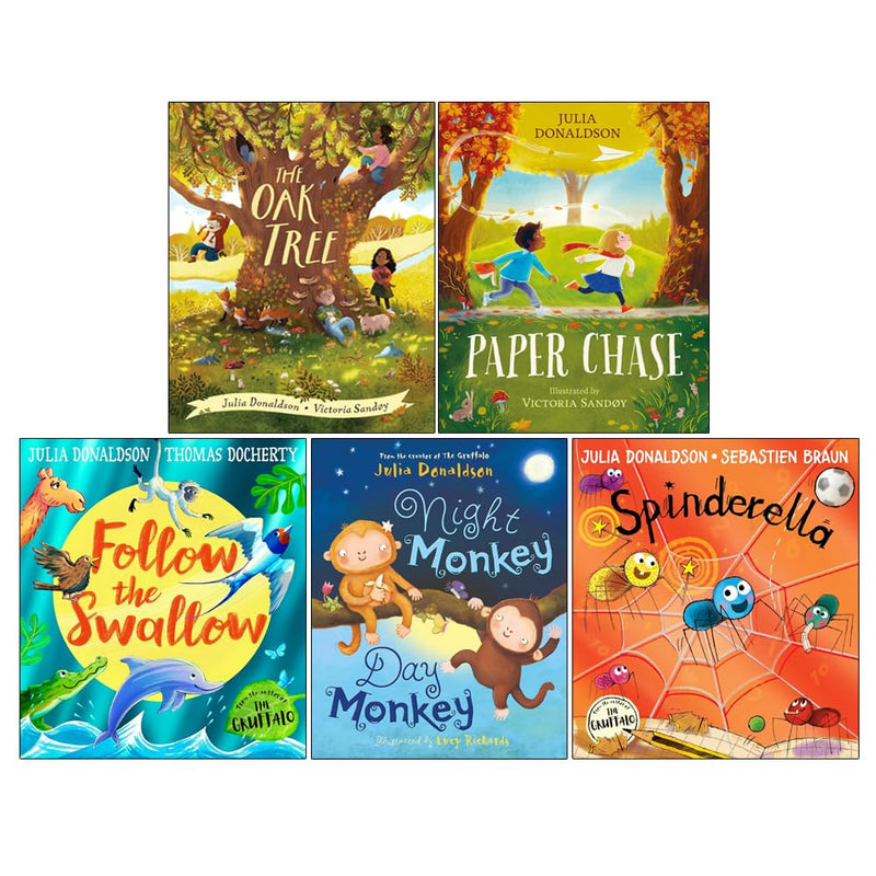 The Oak Tree & Spinderella & Night Monkey, Day Monkey 5 Books Collection Set by Julia Donaldson - Fiction - Mixed Format