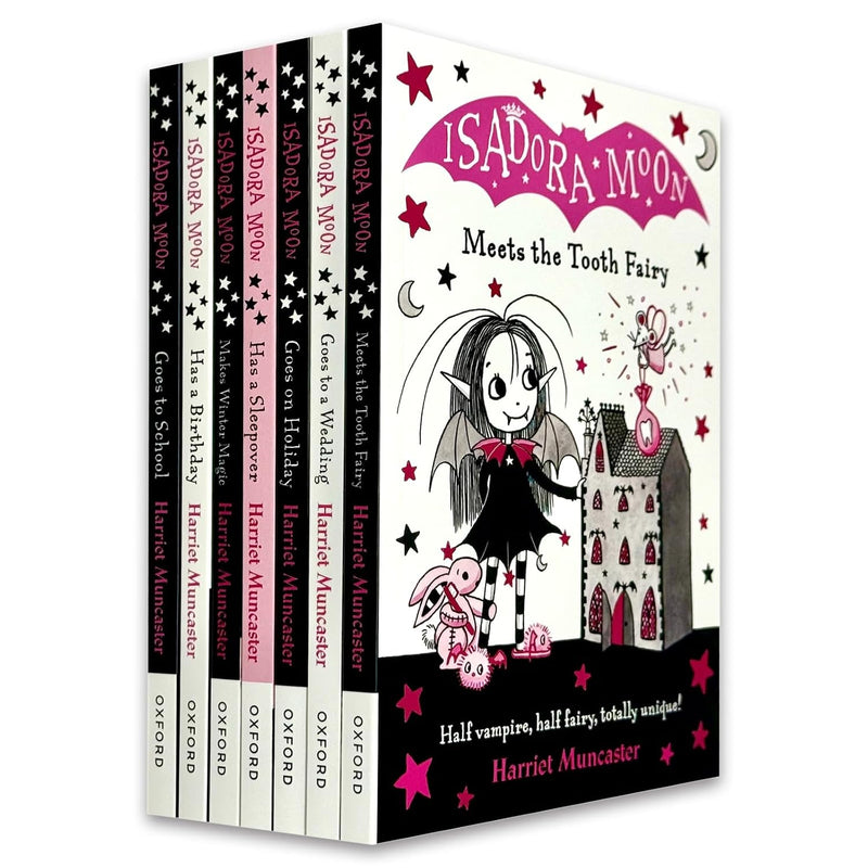 Isadora Moon by Harriet Muncaster 7 Books Collection Set (Isadora Moon Goes on Holiday, Has a Birthday, Has a Sleepover, Makes Winter Magic, Goes to School, Goes to a Wedding and Meets the Tooth Fairy)