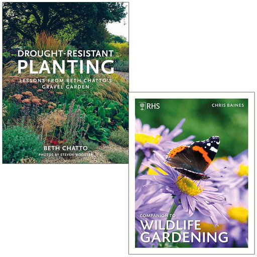 Drought-Resistant Planting By Beth Chatto and RHS Companion to Wildlife Gardening By Chris Baines 2 Books Collection Set - The Book Bundle