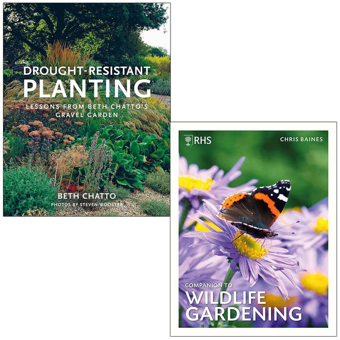 Drought-Resistant Planting By Beth Chatto and RHS Companion to Wildlife Gardening By Chris Baines 2 Books Collection Set - The Book Bundle