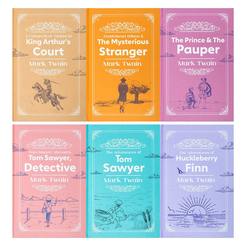The Mark Twain 6 Book Hardback Collection: The Adventures of Tom Sawyer, The Prince & The Pauper, The Adventures of Huckleberry Finn - The Book Bundle