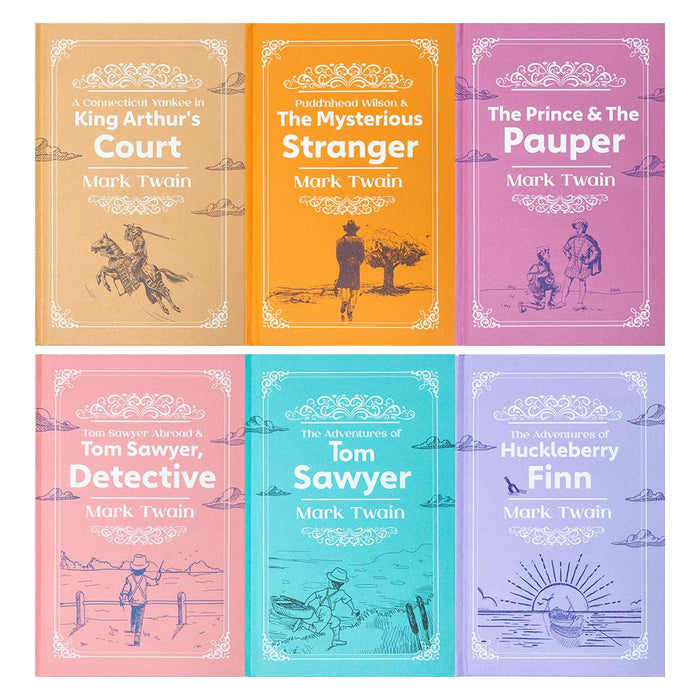 The Mark Twain 6 Book Hardback Collection: The Adventures of Tom Sawyer, The Prince & The Pauper, The Adventures of Huckleberry Finn - The Book Bundle