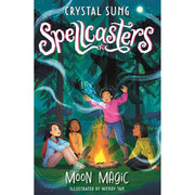 Spellcasters Series 4 books collection set by Crystal Sung and Wendy Tan, paperback, featuring colorful fantasy covers for ages 9-12.