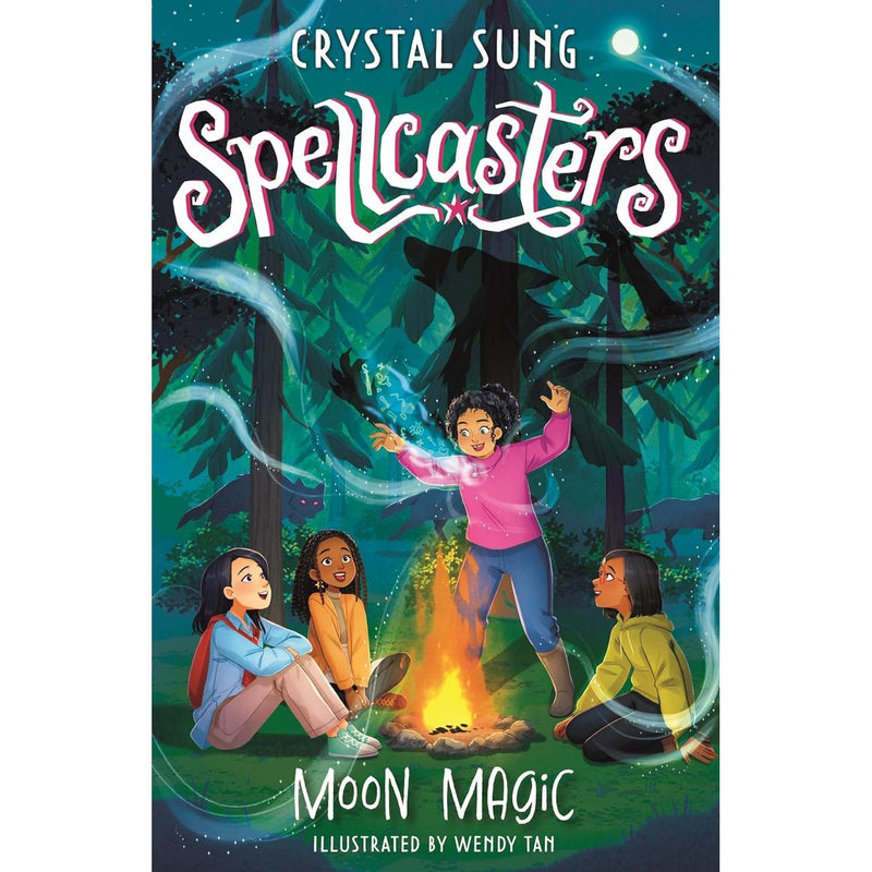Spellcasters Series 4 books collection set by Crystal Sung and Wendy Tan, paperback, featuring colorful fantasy covers for ages 9-12.