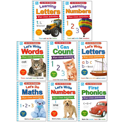 Love to Learn Wipe Clean Activities 8 Books Collection Set (Learning Letters) - The Book Bundle