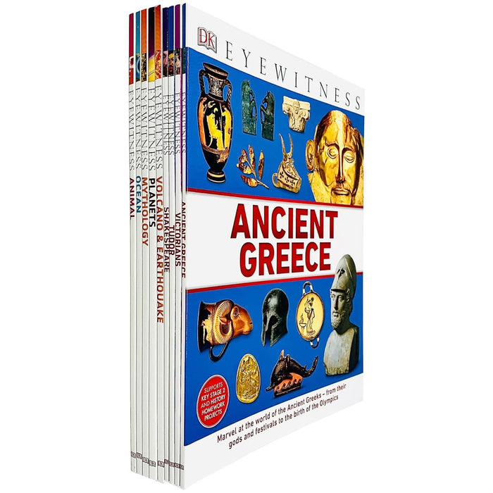 DK Eyewitness Collection 9 Books Set (Ancient Greece, Victorians, Tudor, Shakespeare, Volcano - The Book Bundle