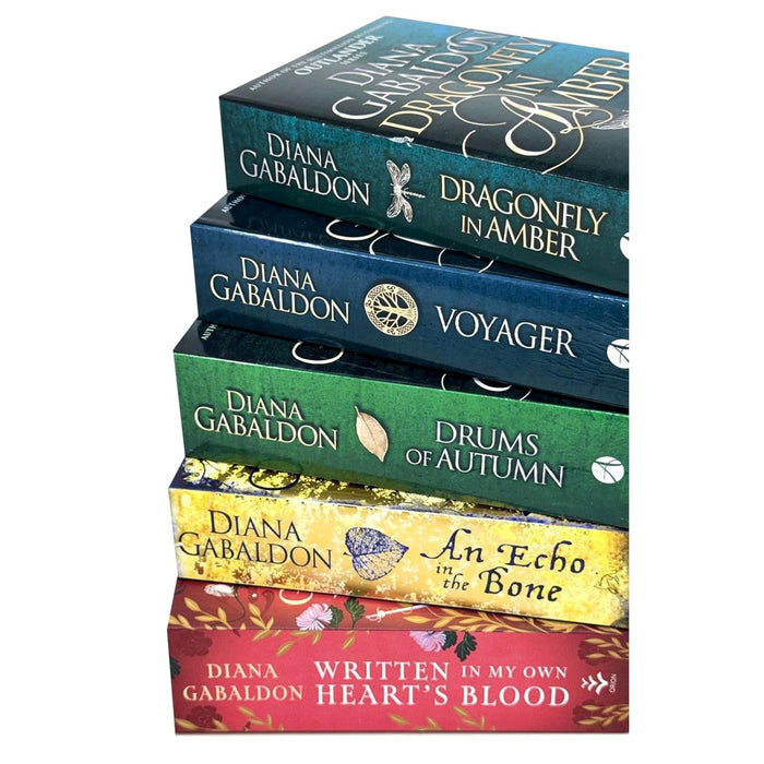 Outlander Series 5 Books Collection Set By Diana Gabaldon (Drums Of Autumn, Voyager, Written in My Own Heart's Blood, An Echo in the Bone & Dragonfly In Amber)