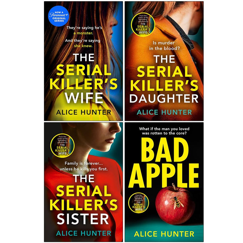 Set of four Avon Alice Hunter Serial Killer Series books including The Serial Killer’s Wife, Daughter, Sister, and Bad Apple.