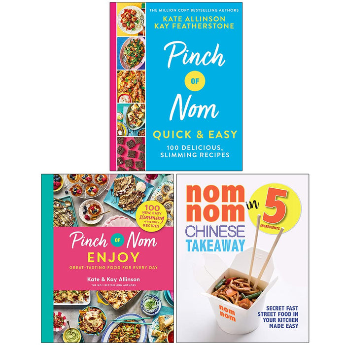 Pinch of Nom Quick and Easy [Hardcover], Pinch of Nom Enjoy [Hardcover] and Nom Nom Chinese Takeaway In 5 Ingredients 3 Books Collection Set - The Book Bundle