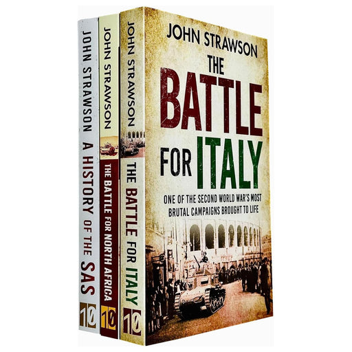 John Strawson Collection 3 Books Set (The Battle for Italy, The Battle for North Africa & The History of the SAS) - The Book Bundle