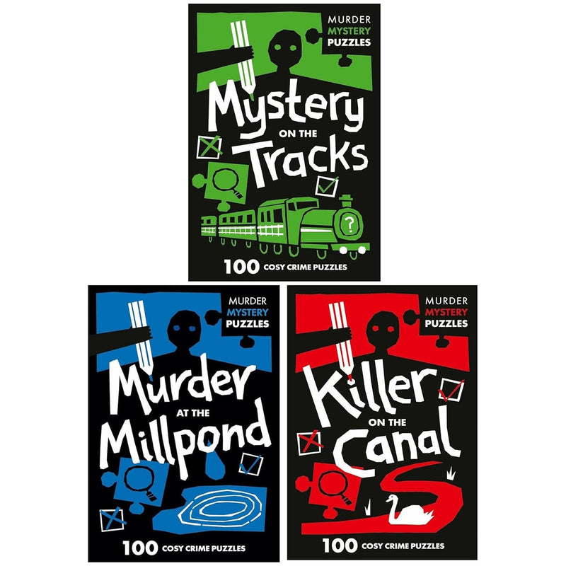 Murder Mystery Puzzles Series 300 Cosy Crime Puzzles 3 Books Collection Set Mystery on the Tracks - The Book Bundle