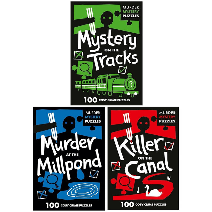 Murder Mystery Puzzles Series 300 Cosy Crime Puzzles 3 Books Collection Set Mystery on the Tracks - The Book Bundle