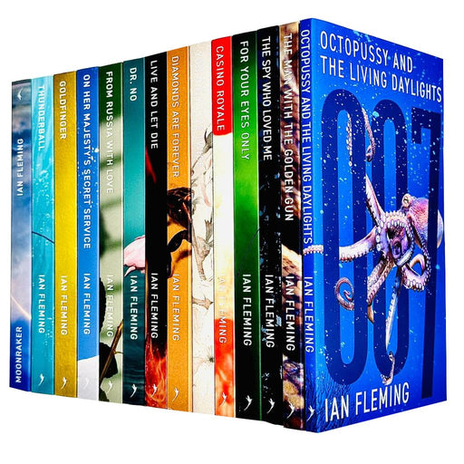 Vintage 007 James Bond Collection Ian Fleming 14 Books Set (Casino Royal, Live And Let Die) - The Book Bundle