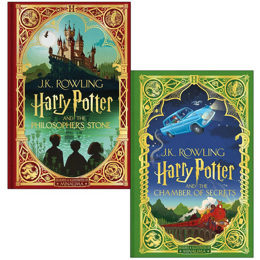 Harry Potter and the Philosopher’s Stone & Harry Potter and the Chamber of Secrets MinaLima Edition By J.K. Rowling Collection 2 Books Set - The Book Bundle