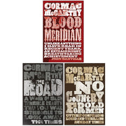 Set of three Cormac McCarthy paperback books from the Masterworks Collection, featuring fiction titles by Cormac McCarthy.