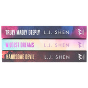 Three-book collection set of Forbidden Love Series by L.J. Shen, featuring Truly Madly Deeply, Wildest Dreams, and Handsome Devil.