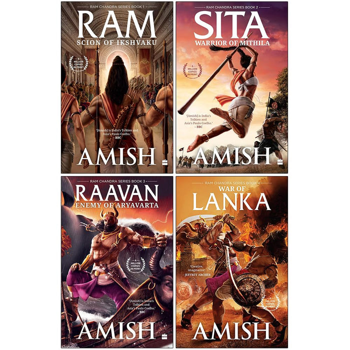 Amish Tripathi Ram Chandra Series Collection 4 Books Set (Suheldev, Sita, Raavan & War of Lanka) - The Book Bundle