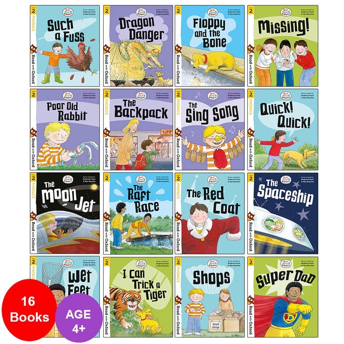 Biff, Chip and Kipper: Read with Oxford Stage 2, 16 Books Collection Set by Roderick Hunt - The Book Bundle