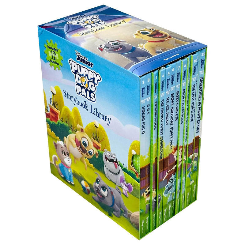 Puppy Dog Pals Storybook Library 12 Books Set (Hawaii Pug-O, A.R.F., Design-A-Dog) - The Book Bundle