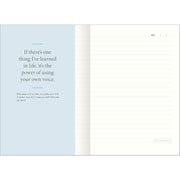 Viking hardcover journal titled "Becoming" by Michelle Obama, featuring a clean design and inspiring cover art.