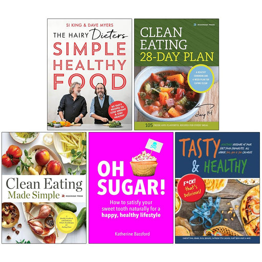 The Hairy Dieters Simple Healthy Food, Clean Eating 28-day Plan, Clean Eating Made Simple, Oh Sugar! & Tasty & Healthy F*ck That's Delicious 5 Books Collection Set - The Book Bundle