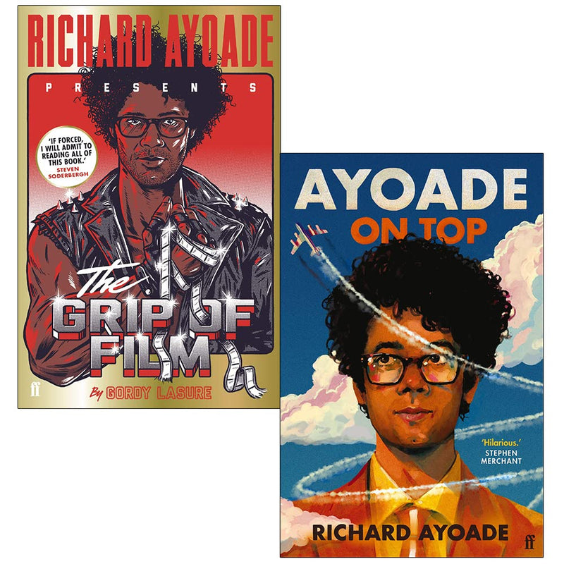 Cover image of Richard Ayoade's "The Grip of Film & Ayoade on Ayoade" book collection set in paperback by Faber & Faber.