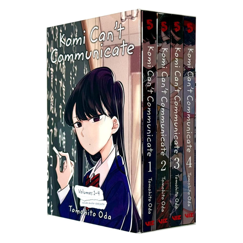 Komi Can't Communicate 4-book collection box set by Tomohito Oda, paperback fiction series with colorful cover art.