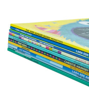 Set of 10 "The Very Hungry Worry Monster" behavior and emotions library books by Rosie Greening and Lara Ede, illustrated for children.