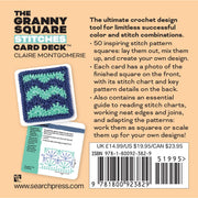 Claire Montgomerie Granny Square Stitches Card Deck featuring 50 crochet design cards for creative crochet projects.