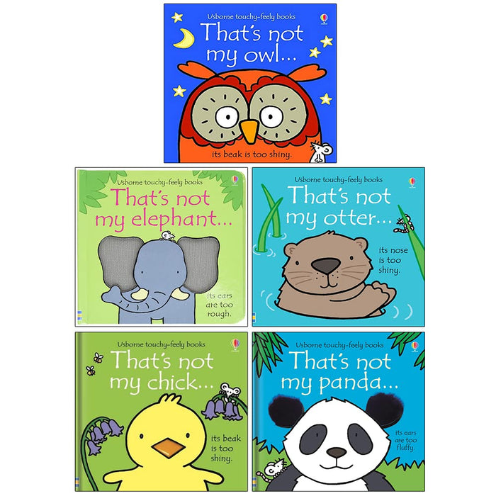 Thats Not My Touchy Feely Series 5 Books Collection Set By Fiona Watt (Owl, Elephant, Otter, Chick, Panda) - The Book Bundle
