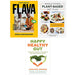 Natural Flava, Happy Healthy Gut, Whole Foods Plant- Based Diet Plan 3 Books Collection Set - The Book Bundle