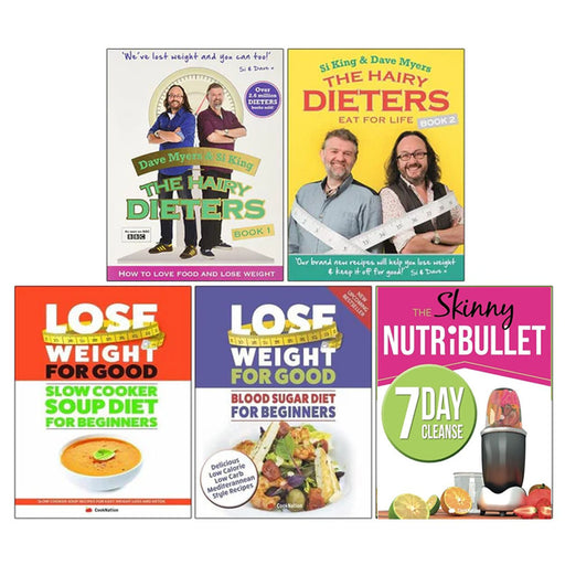 The Hairy Dieters, The Hairy Dieters Eat for Life, Slow Cooker Soup Diet For Beginners, Blood Sugar Diet For Beginners, The Skinny NUTRiBULLET 5 Books Collection Set - The Book Bundle