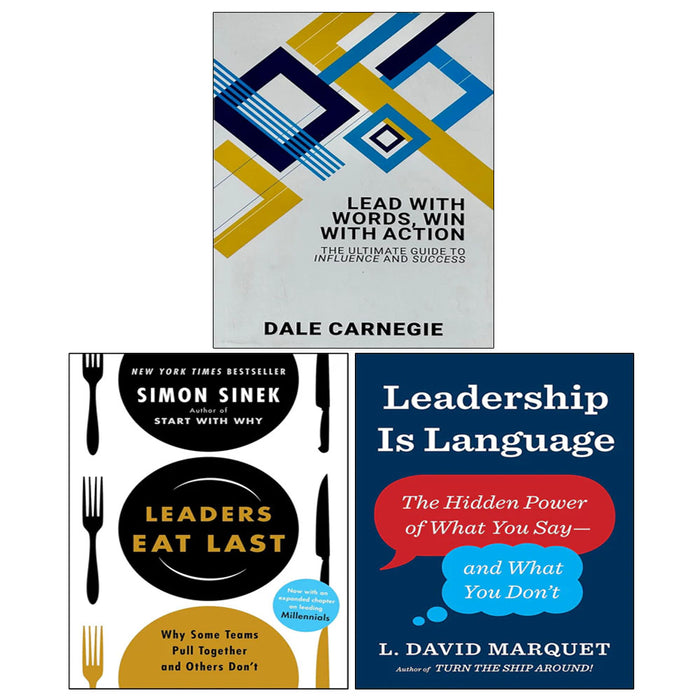 Leaders Eat Last, Lead With Words Win With Action, Leadership Is Language 3 Books Collection Set - The Book Bundle