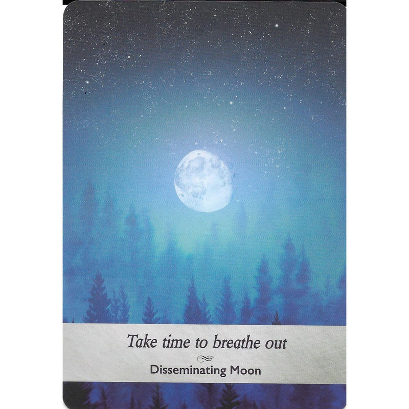 Moonology Oracle Cards deck by Yasmin Boland and Nyx Rowan, 44 moon astrology cards with guidebook, featuring celestial and lunar imagery.