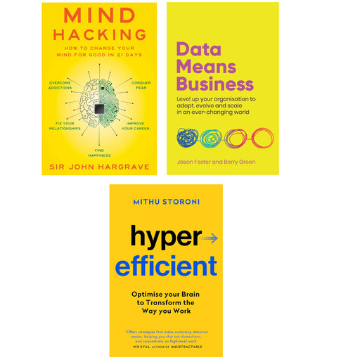 Hyperefficient, Data Means Business, Mind Hacking 3 Books Set - The Book Bundle