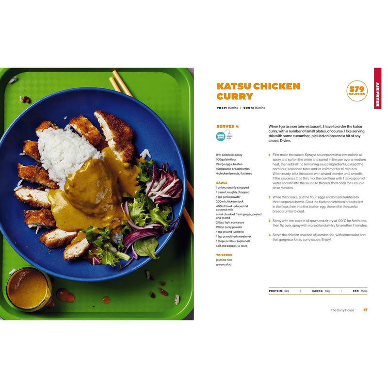 Book cover for "Bored of Lunch: Healthy Fakeaways" by Nathan Anthony, featuring colorful illustrations of air fryer and slow cooker recipes.