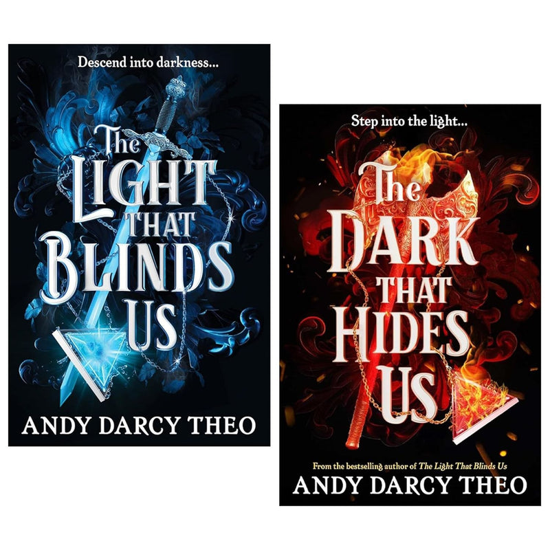 Set of "Light That Blinds Us" Series 2 books by Andy Darcy Theo, featuring multiple paperback novels in a collection.