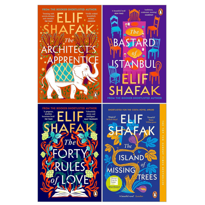 Elif Shafak 4 Books Collection Set (The Architects Apprentice, The Island of Missing Trees, The Forty Rules of Love and The Bastard of Istanbul) - The Book Bundle