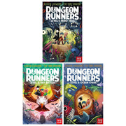 Dungeon Runners Series By Kieran Larwood Illustrated 3 Books Collection Set (Level 1: Hero Trial, Level 2: Sky Battles and Level 3: Ocean Chase) - The Book Bundle