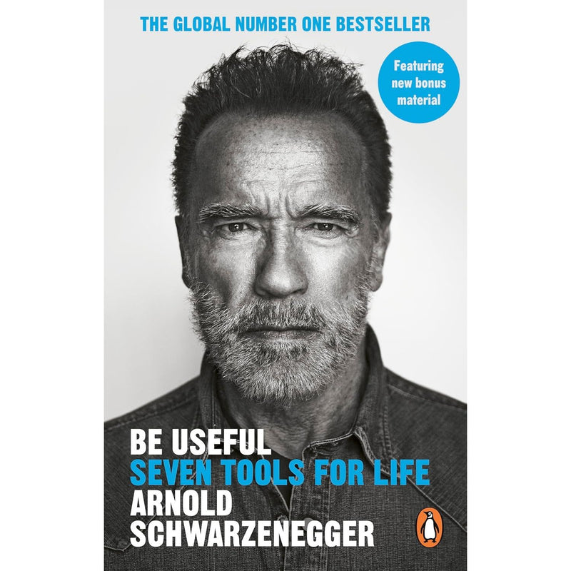 Paperback of Be Useful by Arnold Schwarzenegger, featuring the book cover with title and author's photo on a non-fiction Ebury Edge edition.