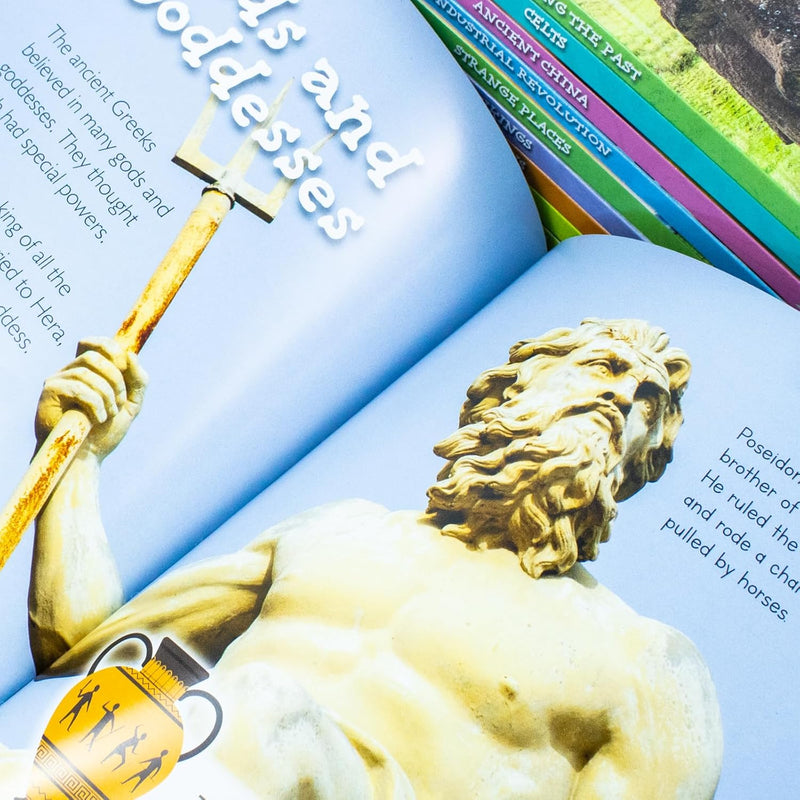 Children's history book set by Jasmine Brooke, includes hardback volumes on Ancient China, Celts, and discovering the past.
