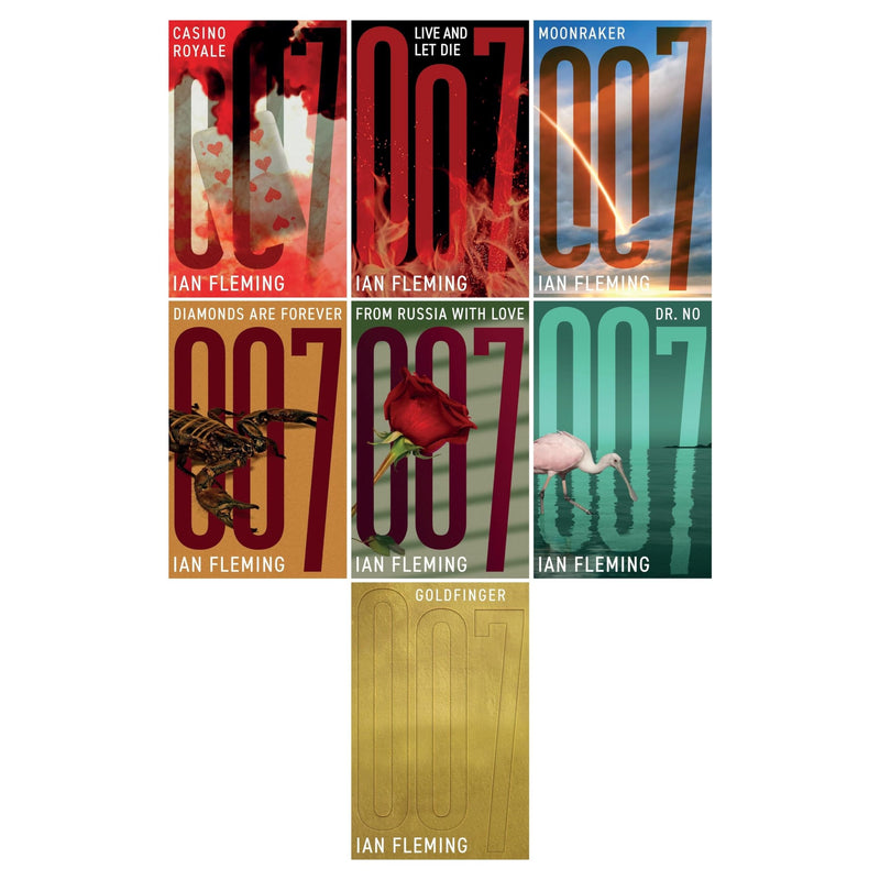 Ian Fleming James Bond Collection 7 Books Set (Casino Royale, Live and Let Die, Moonraker, Diamonds are Forever, From Russia with Love, Dr No, Goldfinger) - The Book Bundle