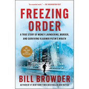 Book cover image for "Freezing Order" by Bill Browder, published by Simon & Schuster UK, featuring a dark, intense design.