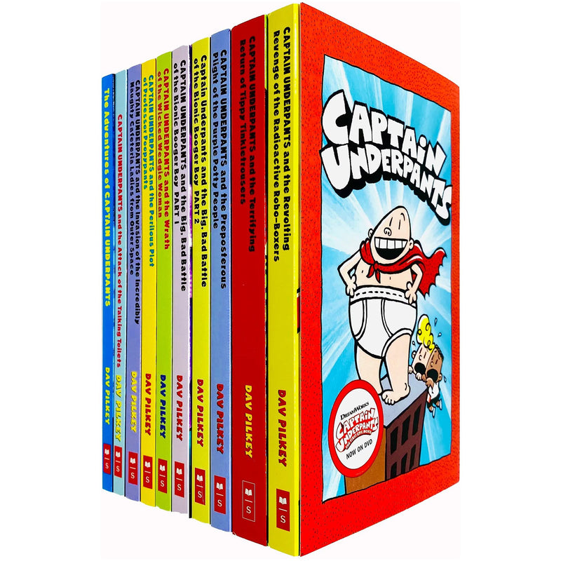 Captain Underpants: 10 Book Set by Dav Pilkey - The Book Bundle