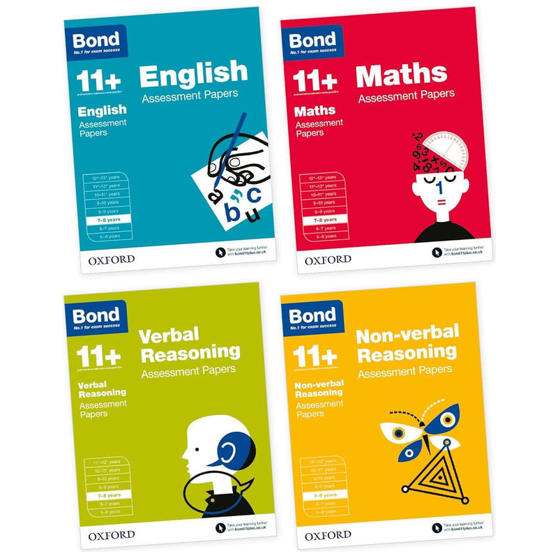Bond 11+: English, Maths, Non-verbal Reasoning, Verbal Reasoning: Assessment Papers: 7-8 years Bundle - The Book Bundle