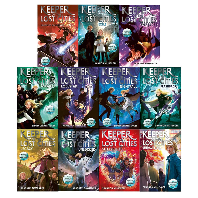 Keeper of the Lost Cities Series Volume 1 - 11 Collection Books Set by Shannon Messenger (Unravelled, Unlocked, Stellarlune + More) - The Book Bundle