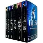 Fallen Series 6 book collection set by Lauren Kate, young adult paperback novels with Corgi Children's branding, featuring colorful covers.