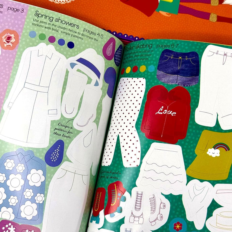 Usborne Sticker Dolly Dressing Fashion 4 Book Activity Pack By Usborne - Ages 5-7 - Paperback