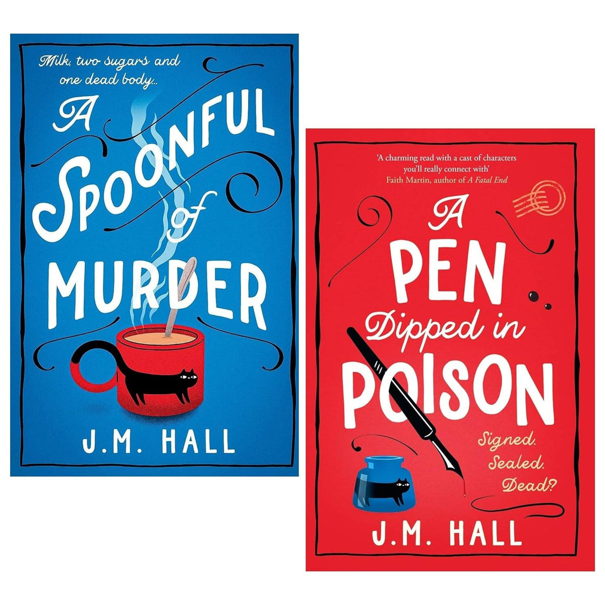 J.M Hall 2 Books Collection Set ( A Spoonful of Murder & A Pen Dipped ...